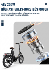 OneSport OT16-2 – Hopfällbar elcykel med extra breda däck och extrem batterikapacitet