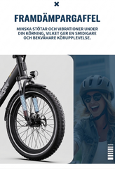 OneSport OT16-2 – Hopfällbar elcykel med extra breda däck och extrem batterikapacitet