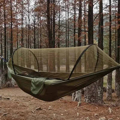 Campinghängmatta med myggnät – Lätt och slitstark i 70D nylon