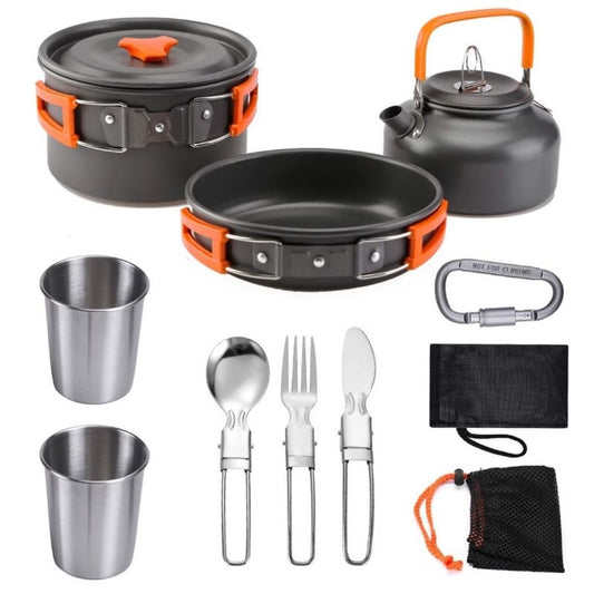 Campingkök 8 delar – Lättviktigt aluminiumset för camping och friluftsliv
