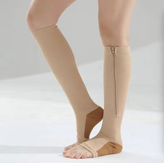 Stödstrumpor med dragkedja