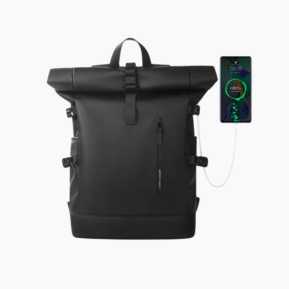Rolltop – Vattentät laptopryggsäck med USB för pendling och resor