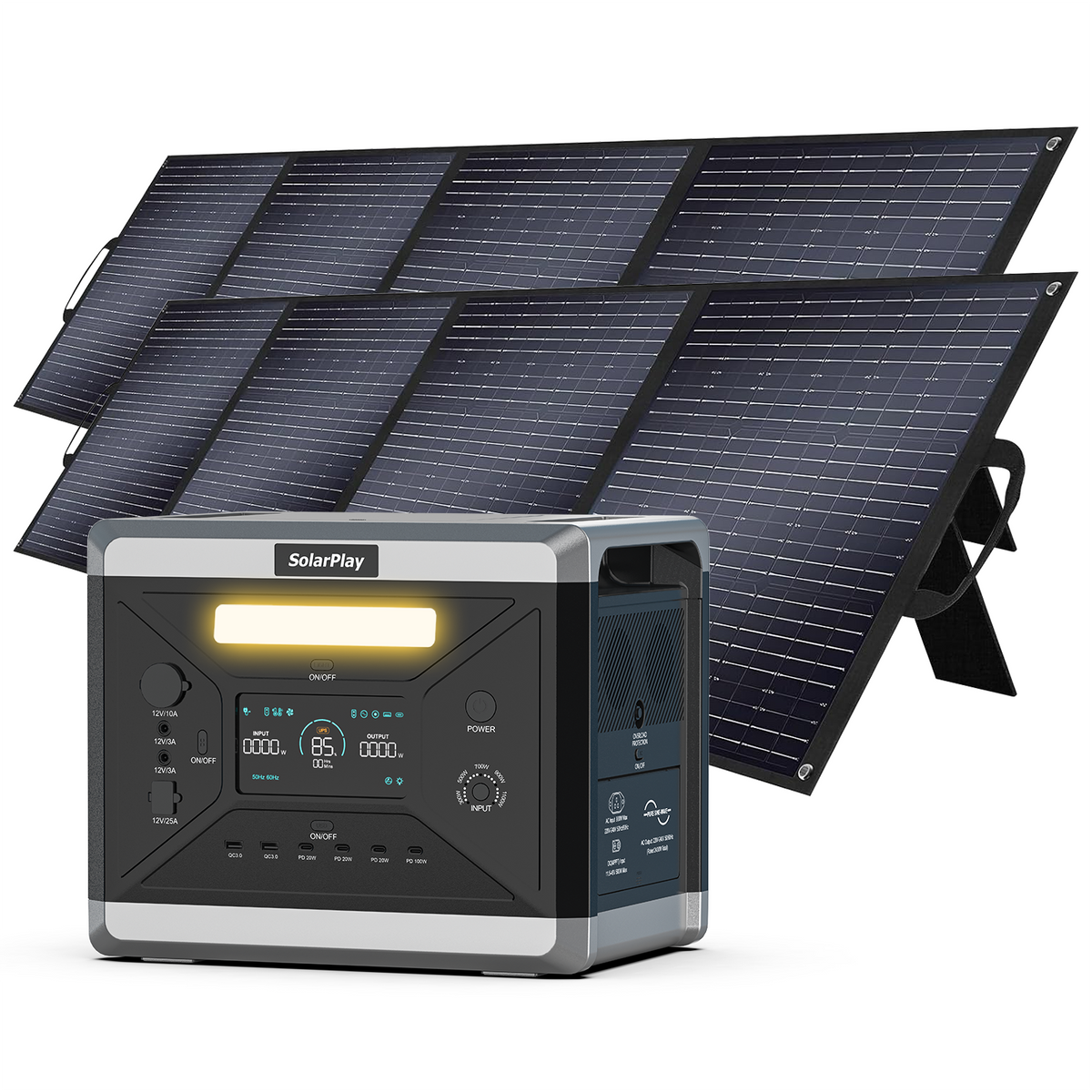 SolarPlay Q2501 – Kraftfull och bärbar powerstation för camping och nödsituationer 2160 wh