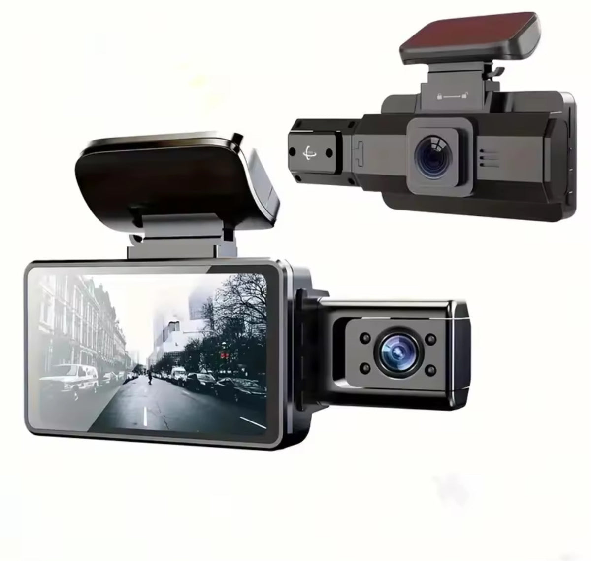 Dashcam med 3” Skärm och Dubbelinspelning