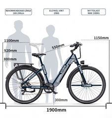 OneSport OT05 Pro – Premium-elcykel med extrem räckvidd och naturlig körkänsla BlåGrå