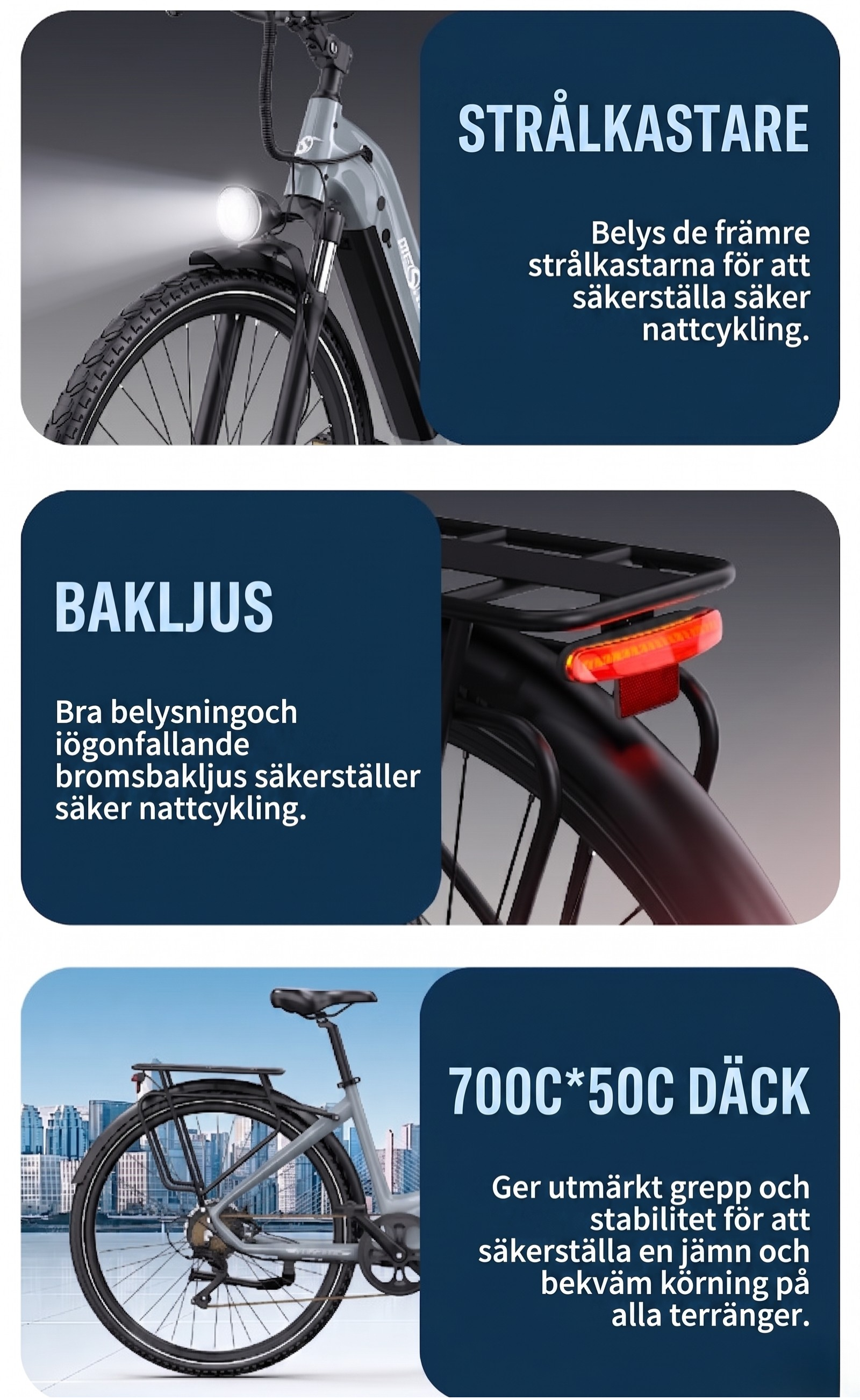 OneSport OT05 Pro – Premium-elcykel med extrem räckvidd och naturlig körkänsla BlåGrå