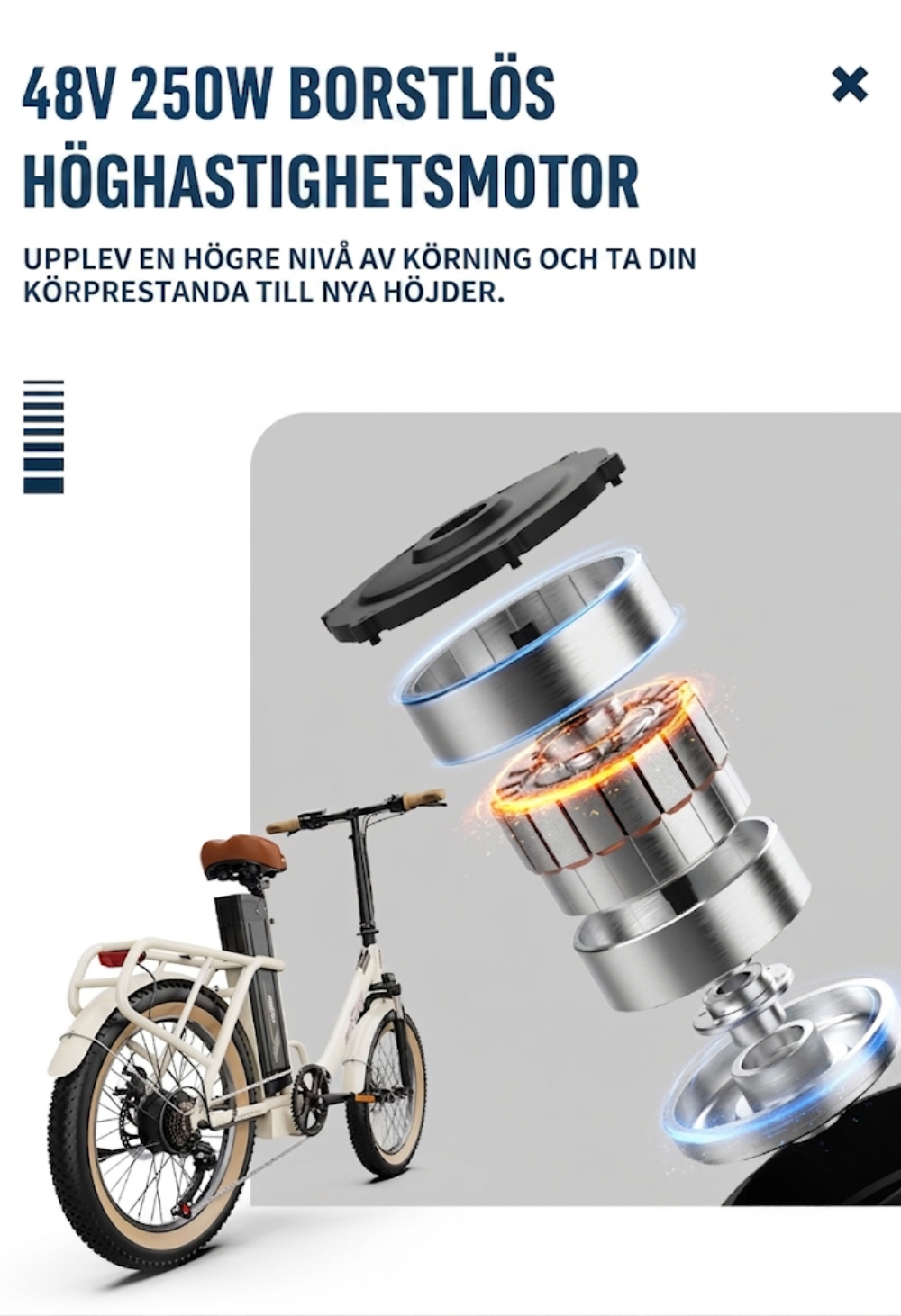 OneSport OT16-2 – Hopfällbar elcykel med extra breda däck och extrem batterikapacitet