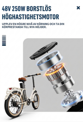 OneSport OT16-2 – Hopfällbar elcykel med extra breda däck och extrem batterikapacitet