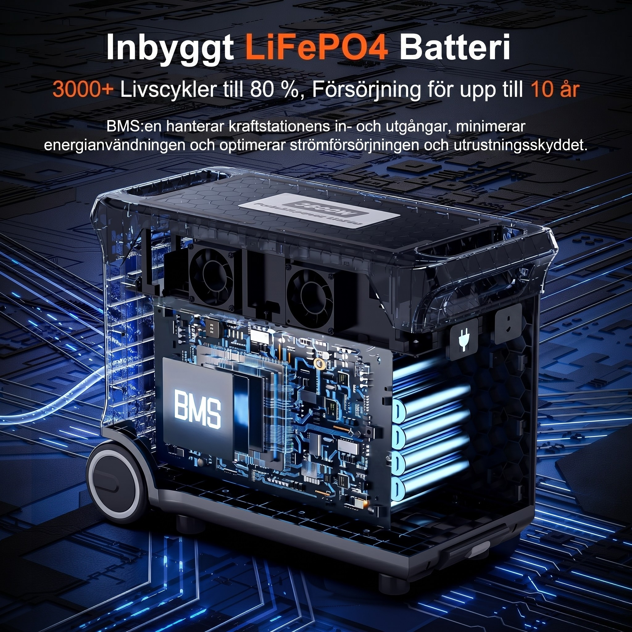 SolarPlay Q3600 – Ultrakraftfull powerstation med hjul för helhus-backup, husbilar och tunga maskiner.