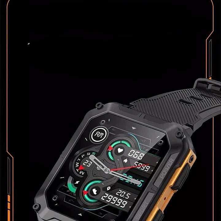 Smartwatch med Samtalsfunktion, Puls & Temperaturmätning, 24 Sportlägen, IP68
