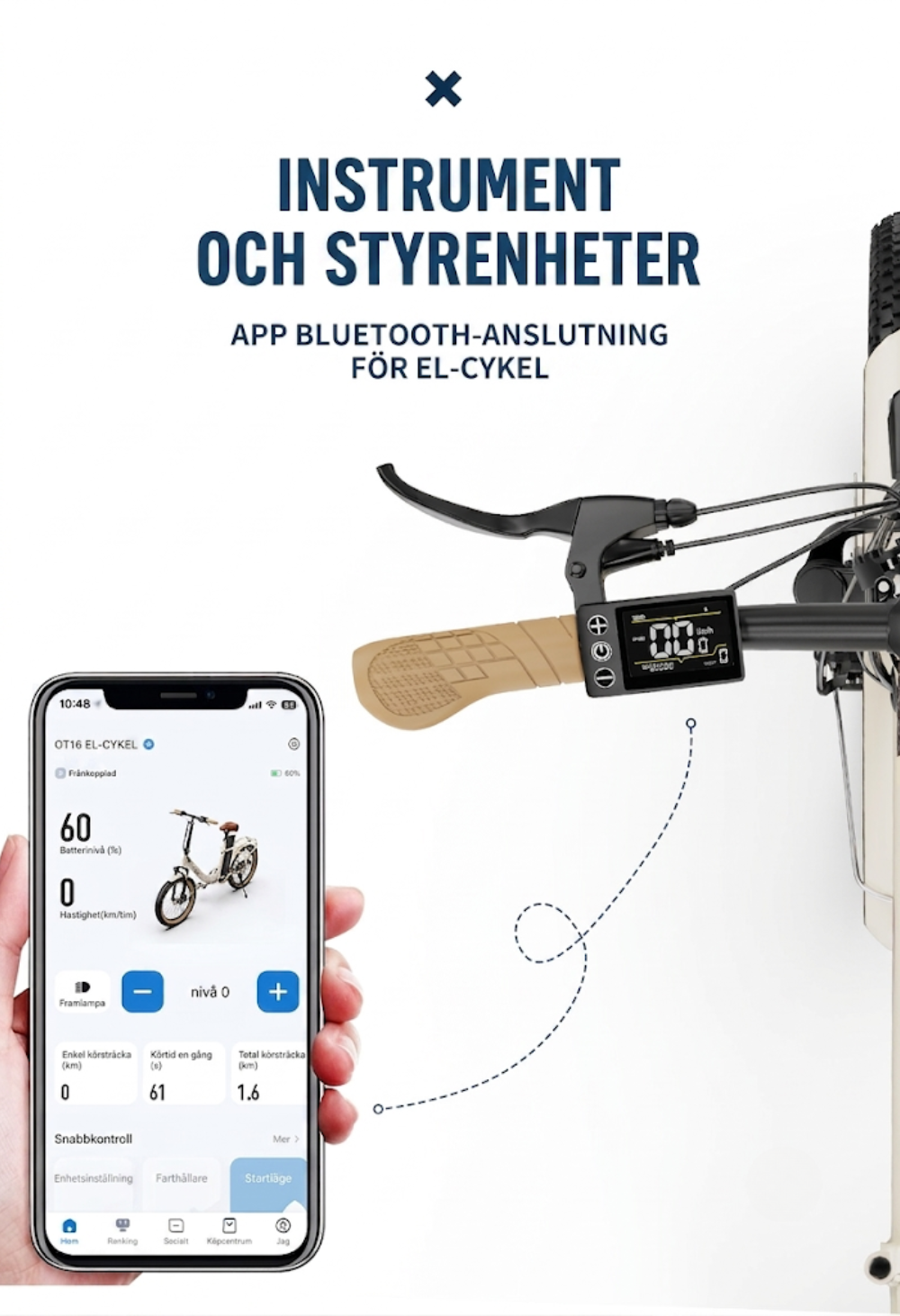 OneSport OT16-2 – Hopfällbar elcykel med extra breda däck och extrem batterikapacitet