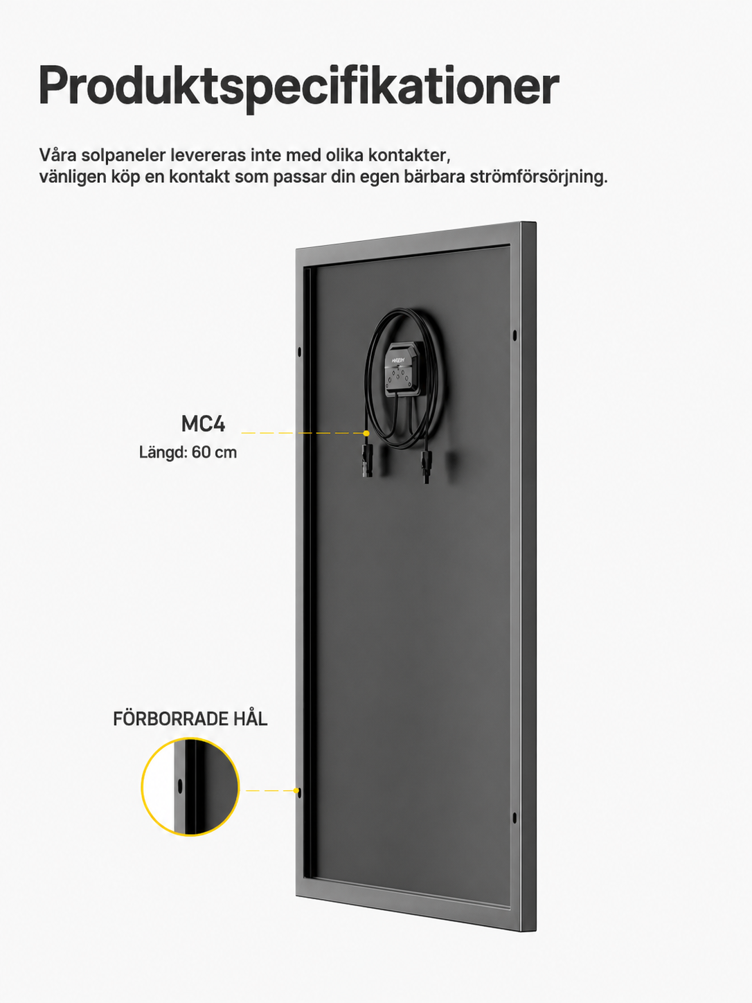 AFERIY AF-SG120 – Fast och robust 120W solpanel med IP68-klassning för extrema väderförhållanden.