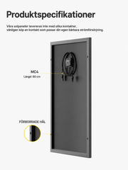 AFERIY AF-SG120 – Fast och robust 120W solpanel med IP68-klassning för extrema väderförhållanden.