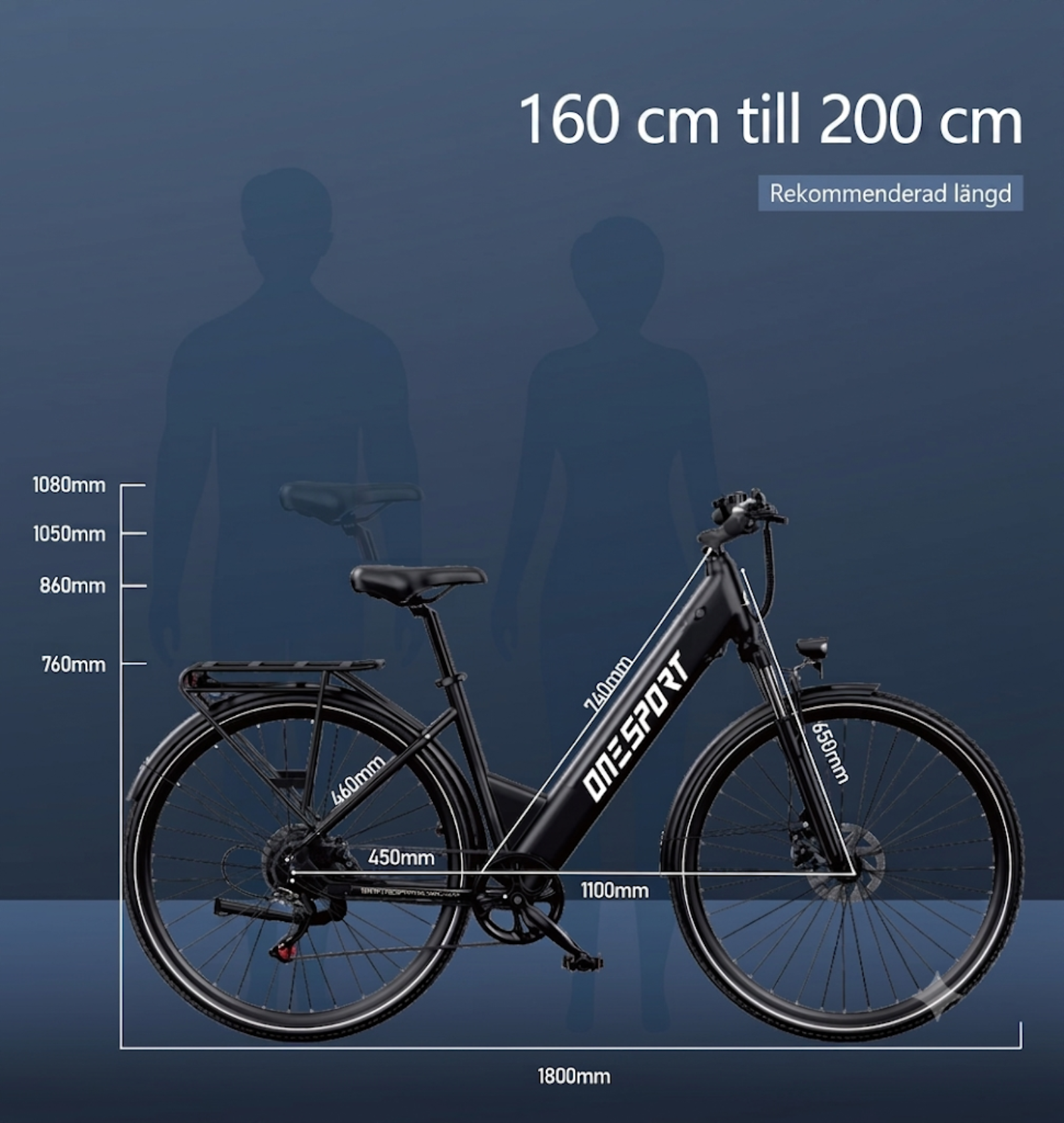 OneSport OT12 – Stilren och prisvärd elcykel för smidig stadspendling och grusvägar