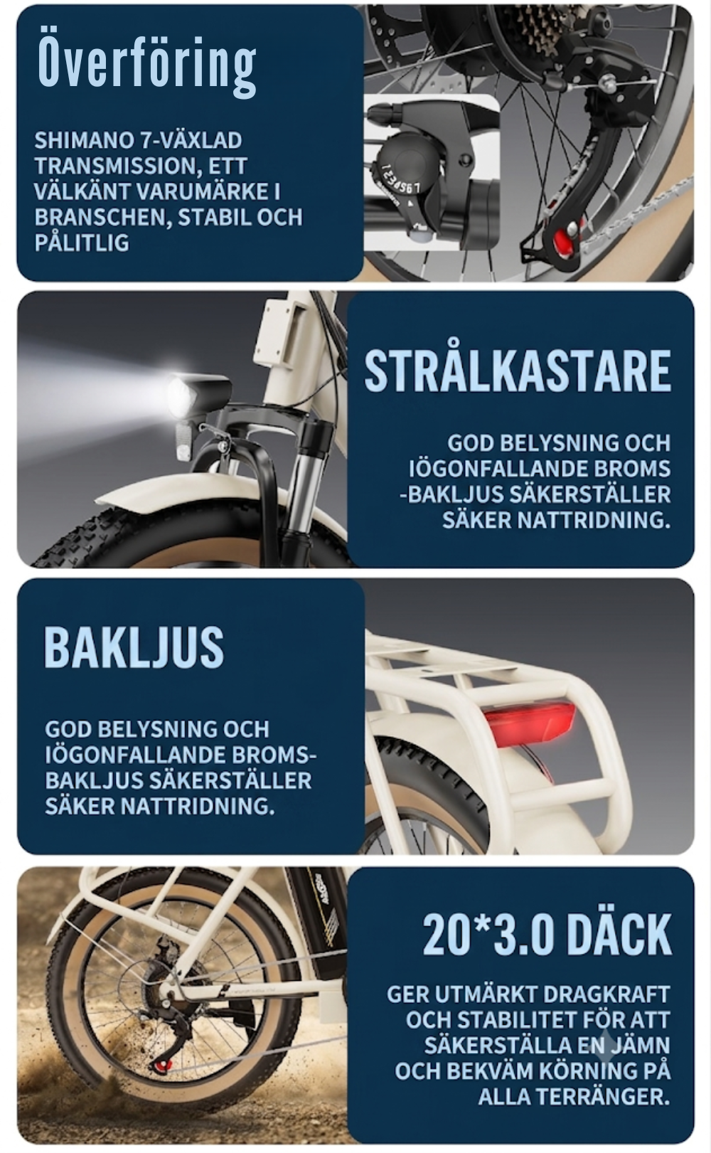 OneSport OT16-2 – Hopfällbar elcykel med extra breda däck och extrem batterikapacitet