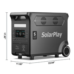 SolarPlay Q3600 – Ultrakraftfull powerstation med hjul för helhus-backup, husbilar och tunga maskiner.