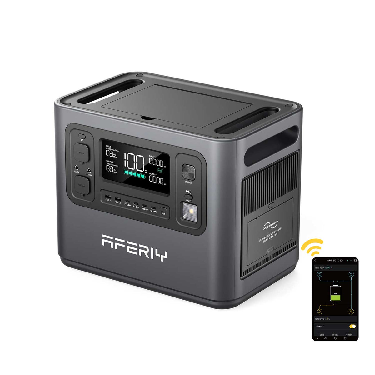 AFERIY P210, 2400W – Pålitlig och snabbladdad powerstation för trygg hembackup.  2048Wh
