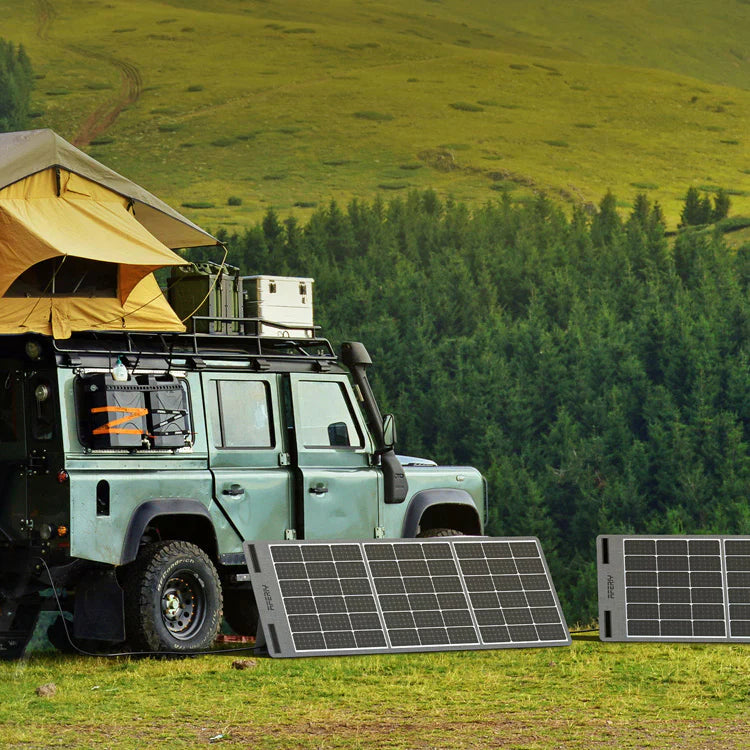 AFERIY AF-S100A1 – Ultralätt och vikbar 100W solpanel med hög verkningsgrad och direktladdning.