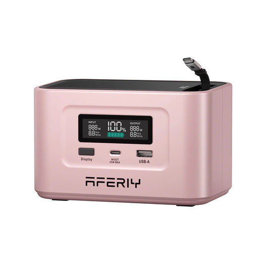 AFERIY Nano100 – Ultralätt, flyggodkänd mini-powerstation med integrerad USB-C-kabel. 100W