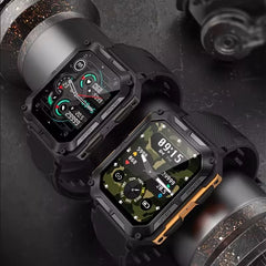 Smartwatch med Samtalsfunktion, Puls & Temperaturmätning, 24 Sportlägen, IP68