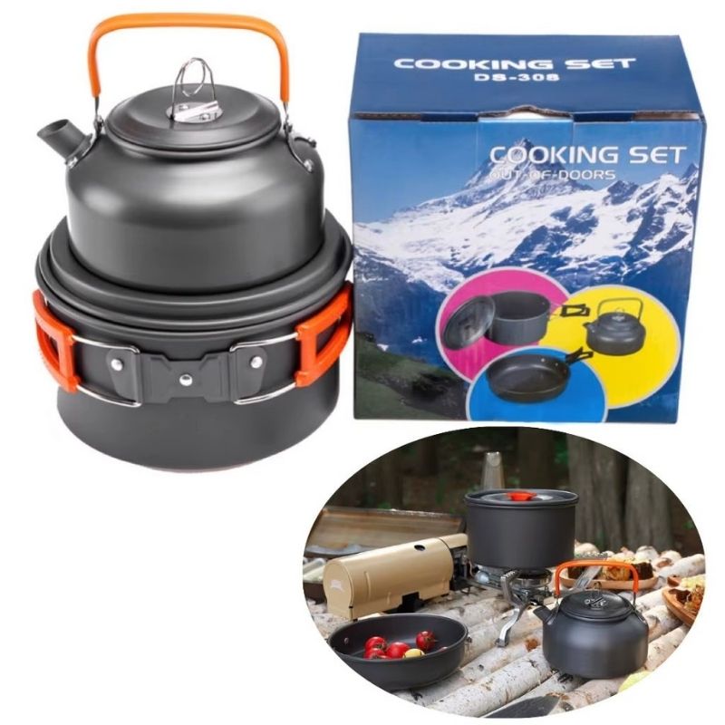 Campingkök 8 delar – Lättviktigt aluminiumset för camping och friluftsliv