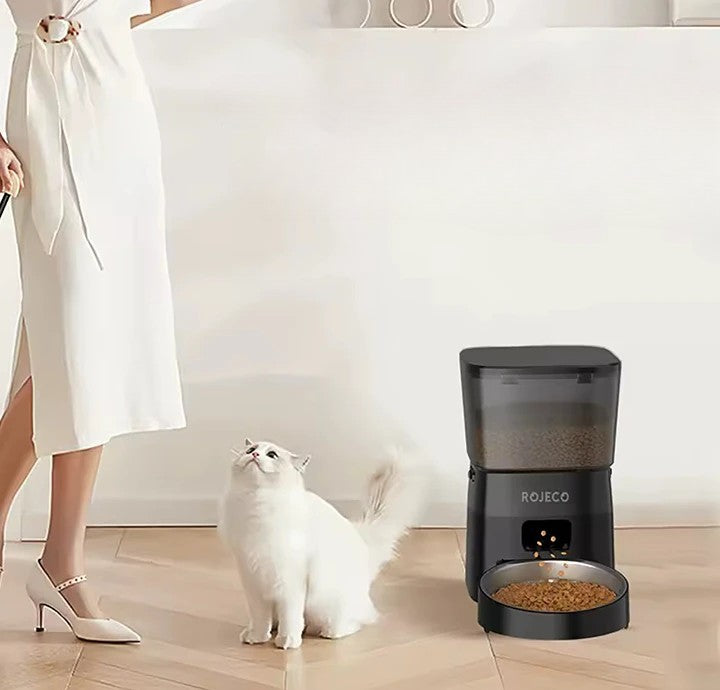 ROJECO Automatisk Foderautomat för Hund & Katt