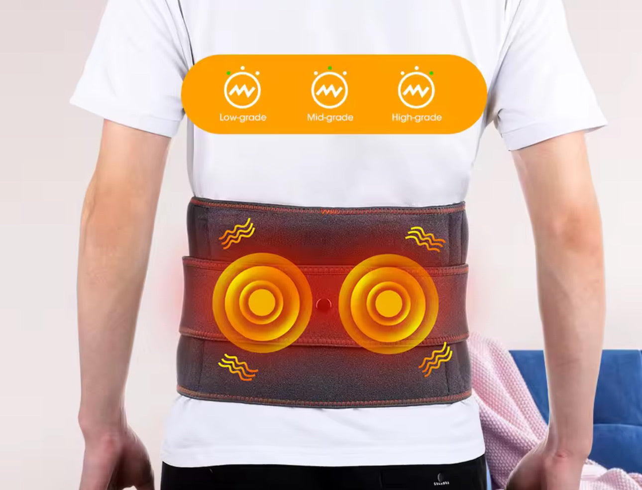 Ryggbälte med värme rödljus IR/LED & massage