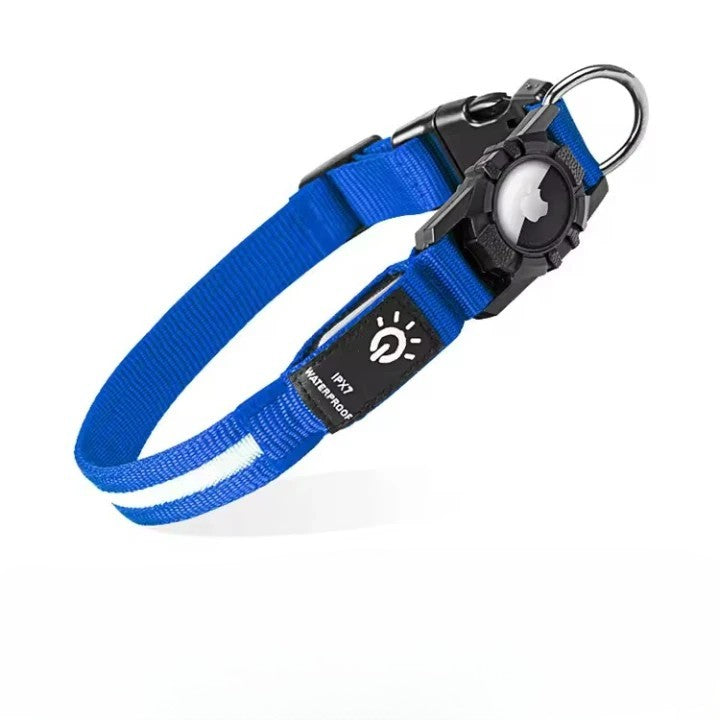 Hundhalsband med LED och AirTag-hållare