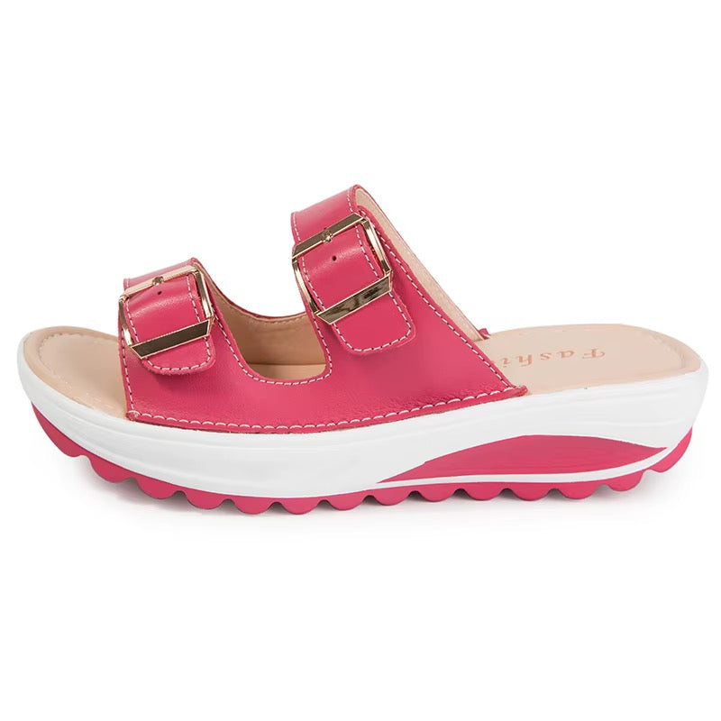 Sandaler med kilklack och mjuk och dämpande EVA-sula