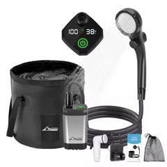 Portabel Camping Duschenhet med Hink 20L / 6000mAh /  Digital Termometer