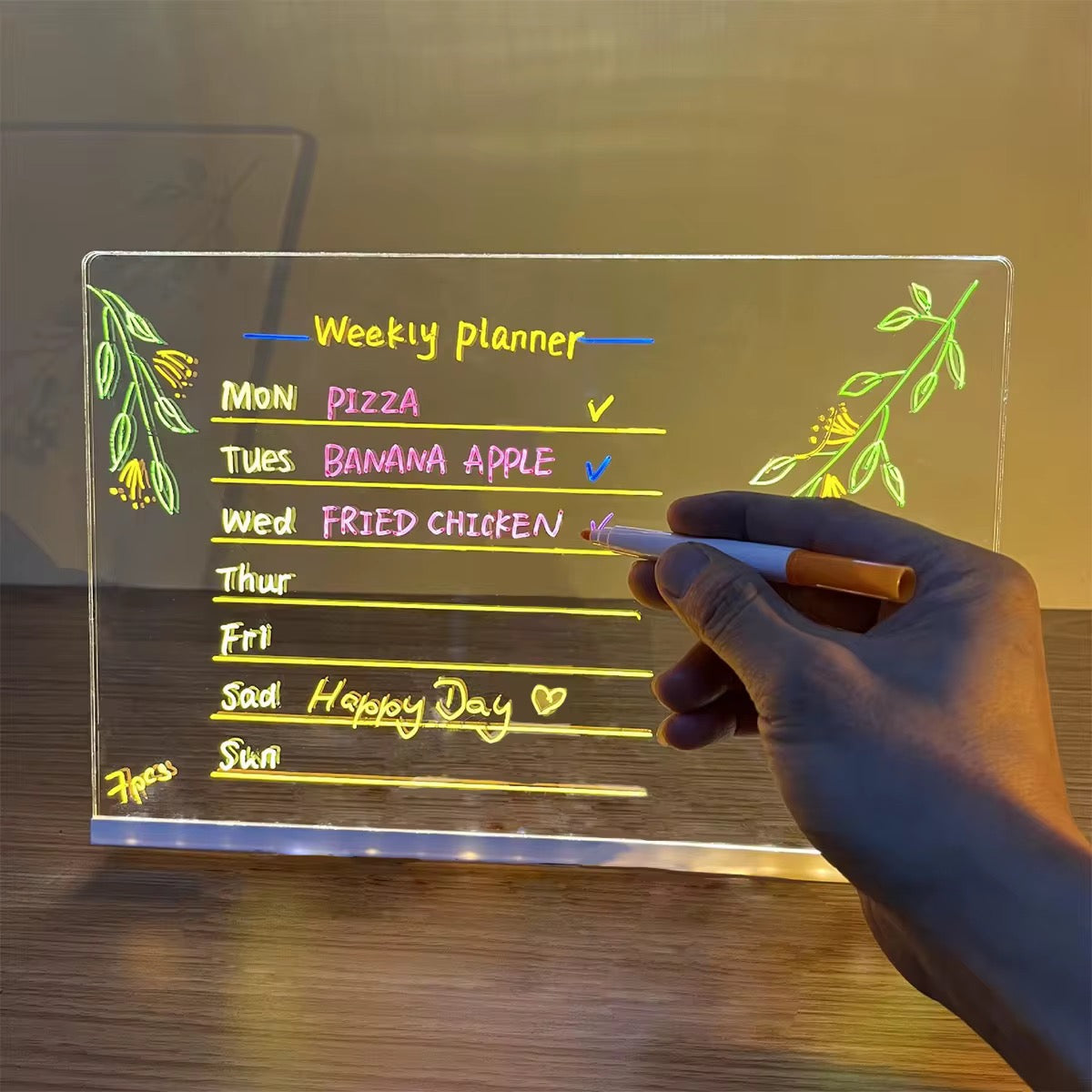 Transparent Akryltavla LED-Belysning
