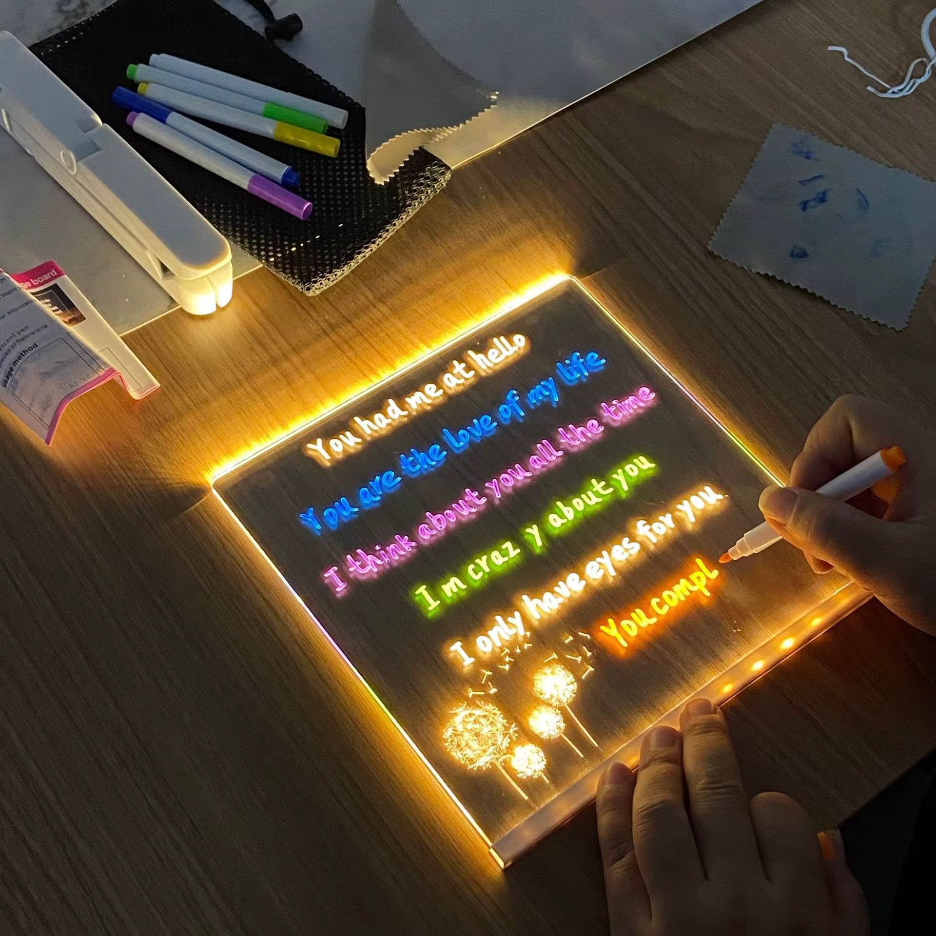 Transparent Akryltavla LED-Belysning