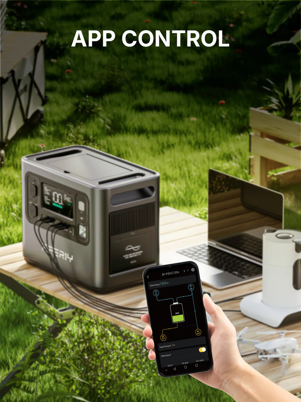 AFERIY P210, 2400W – Pålitlig och snabbladdad powerstation för trygg hembackup.  2048Wh