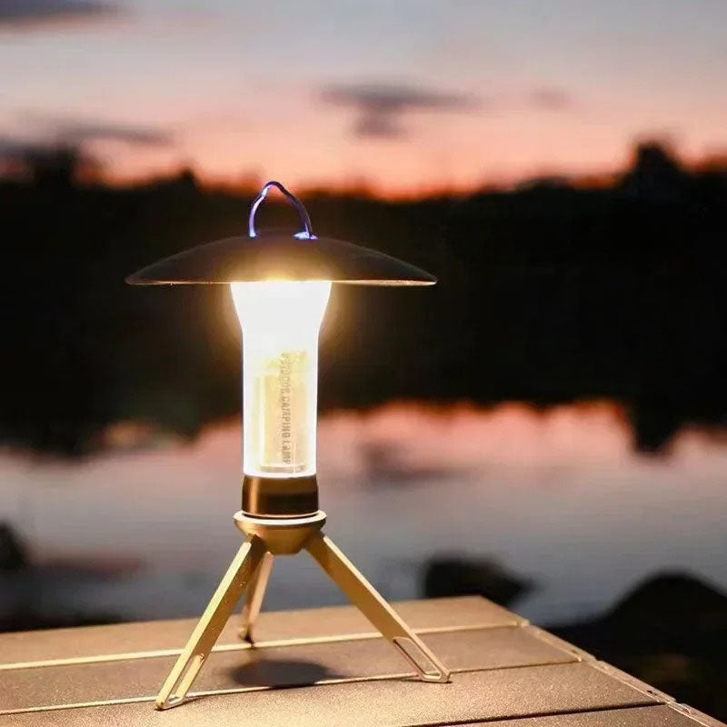 Portabel campinglampa – Uppladdningsbar med tre ljuslägen och USB-C