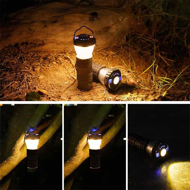 Portabel campinglampa – Uppladdningsbar med tre ljuslägen och USB-C