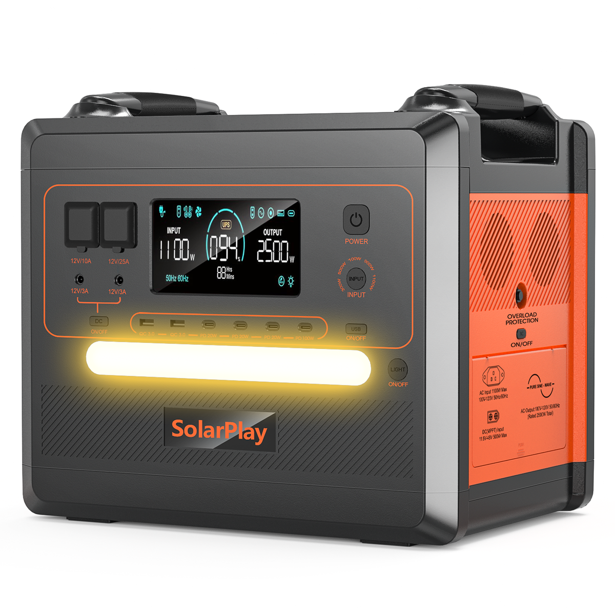 SolarPlay Q2402M – Ultralätt och högkapacitativ bärbar powerstation för hembackup och äventyr.