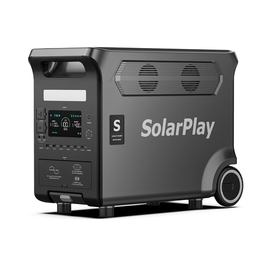 SolarPlay Q3600 – Ultrakraftfull powerstation med hjul för helhus-backup, husbilar och tunga maskiner.