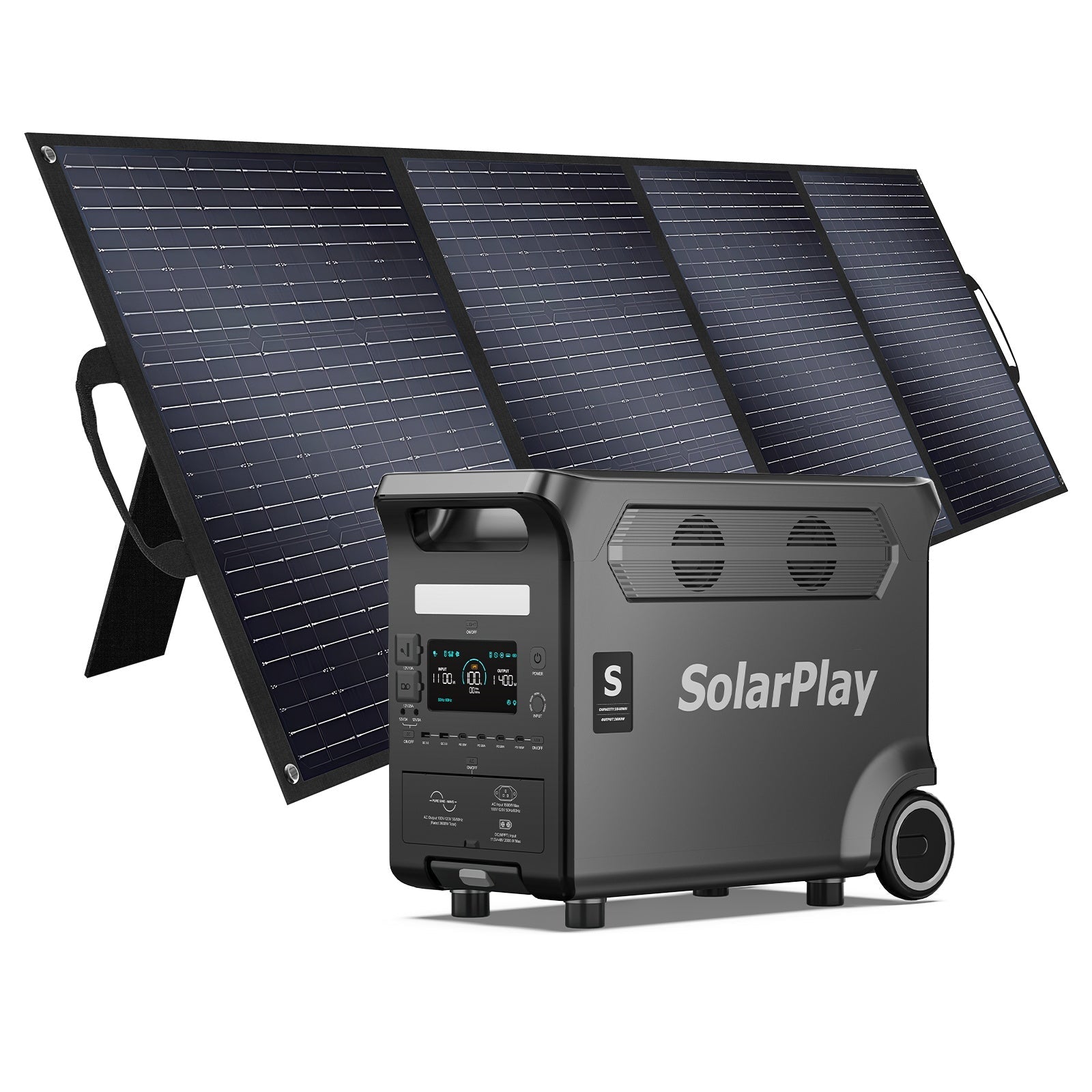 SolarPlay Q3600 – Ultrakraftfull powerstation med hjul för helhus-backup, husbilar och tunga maskiner.