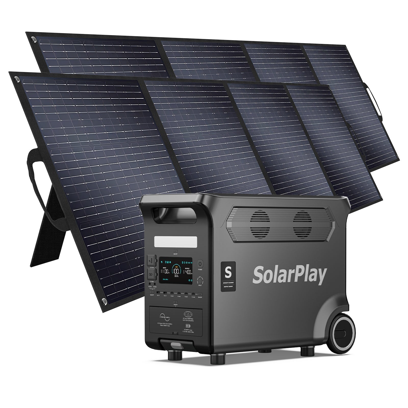SolarPlay Q3600 – Ultrakraftfull powerstation med hjul för helhus-backup, husbilar och tunga maskiner.