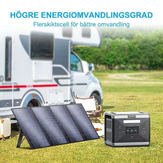 SolarPlay 200W – Vikbar solpanel med hög verkningsgrad för snabb och grön laddning