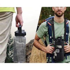 Vattenflaska 2L med sugrör – Läckfri design med fodral och förvaringsfickor